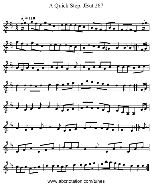 Quick Step. JBut.267, A - staff notation