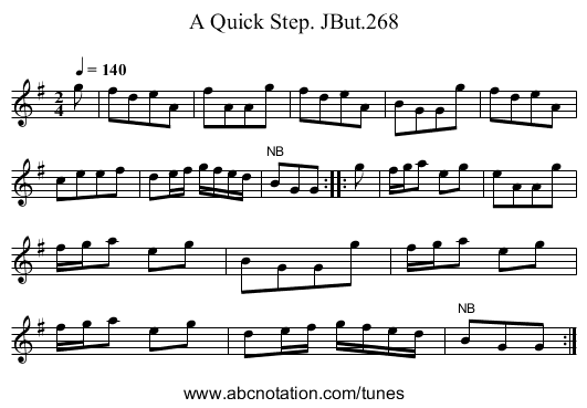 Quick Step. JBut.268, A - staff notation
