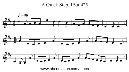 Quick Step. JBut.425, A - staff notation