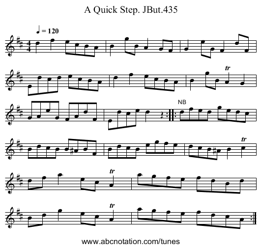 Quick Step. JBut.435, A - staff notation