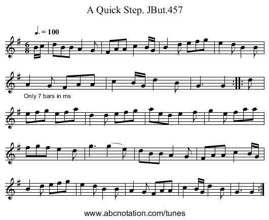 Quick Step. JBut.457, A - staff notation