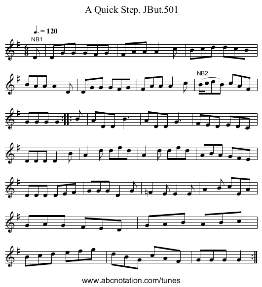 Quick Step. JBut.501, A - staff notation