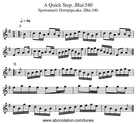 Quick Step. JBut.540, A - staff notation