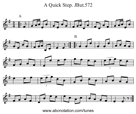 Quick Step. JBut.572, A - staff notation