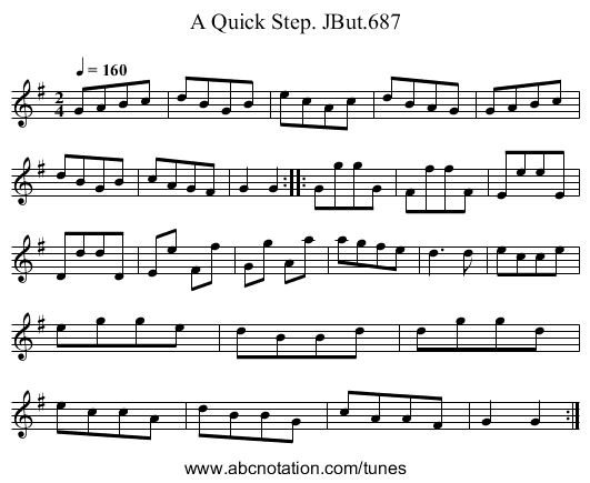 Quick Step. JBut.687, A - staff notation