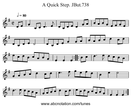 Quick Step. JBut.738, A - staff notation