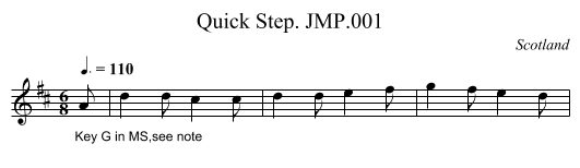 Quick Step. JMP.001 - staff notation