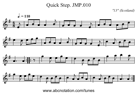 Quick Step. JMP.010 - staff notation