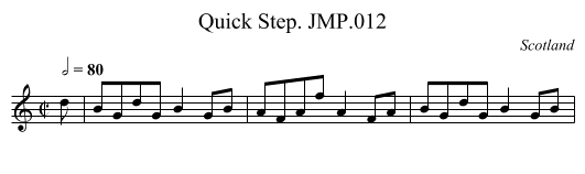 Quick Step. JMP.012 - staff notation