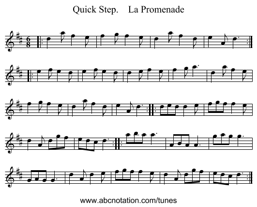 Quick Step.    La Promenade - staff notation