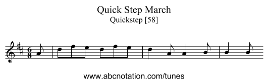 Quick Step March - staff notation