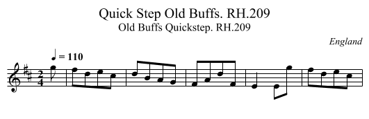 Quick Step Old Buffs. RH.209 - staff notation