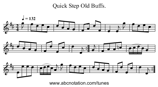 Quick Step Old Buffs. - staff notation