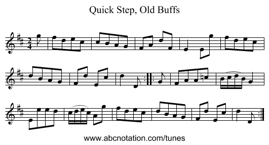 Quick Step, Old Buffs - staff notation