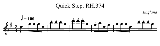 Quick Step. RH.374 - staff notation