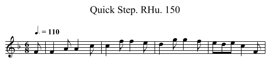 Quick Step. RHu. 150 - staff notation