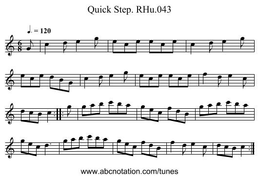 Quick Step. RHu.043 - staff notation