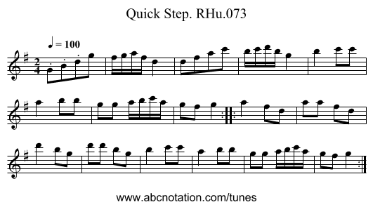 Quick Step. RHu.073 - staff notation
