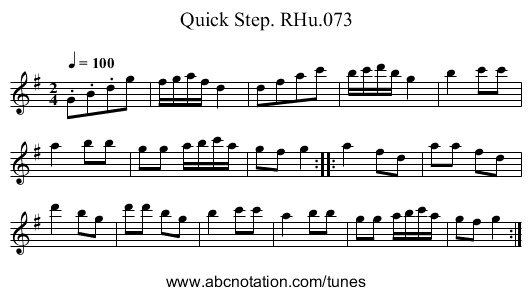 Quick Step. RHu.073 - staff notation