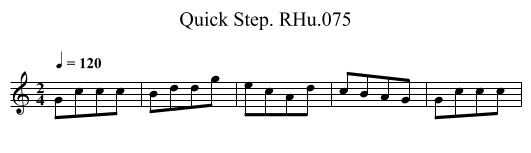 Quick Step. RHu.075 - staff notation