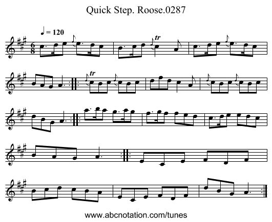 Quick Step. Roose.0287 - staff notation