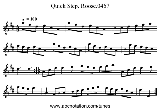 Quick Step. Roose.0467 - staff notation