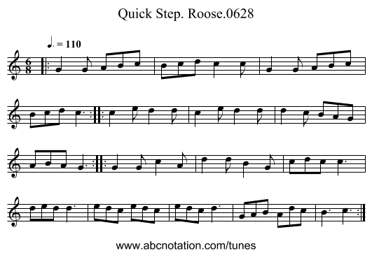 Quick Step. Roose.0628 - staff notation