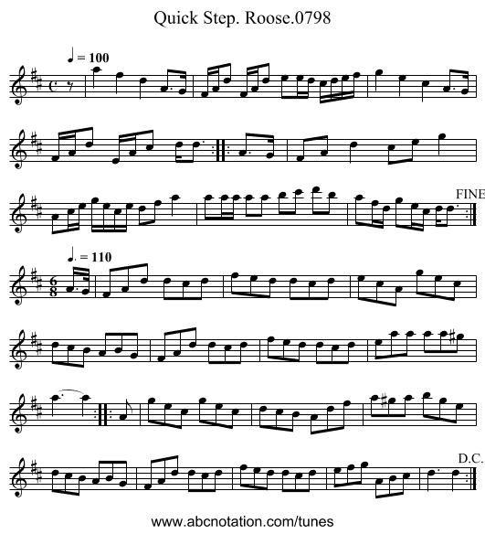 Quick Step. Roose.0798 - staff notation