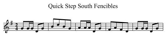 Quick Step South Fencibles - staff notation