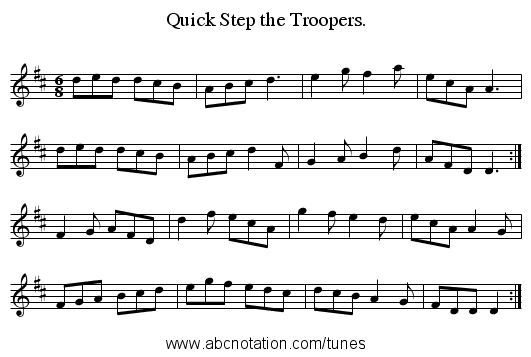 Quick Step the Troopers. - staff notation