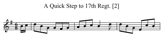 Quick Step to 17th Regt. [2], A - staff notation