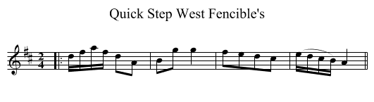 Quick Step West Fencible's - staff notation