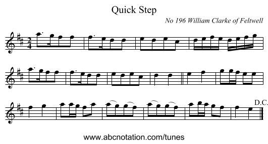 Quick Step - staff notation