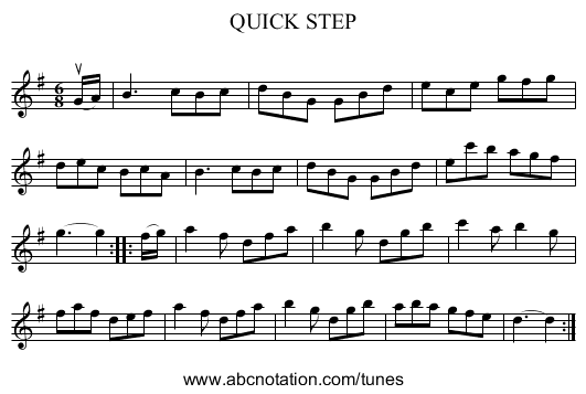 QUICK STEP - staff notation