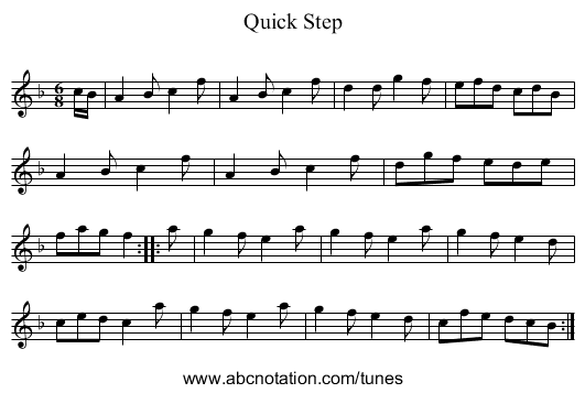Quick Step - staff notation