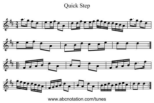 Quick Step - staff notation