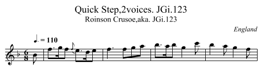 Quick Step,2voices. JGi.123 - staff notation