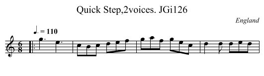 Quick Step,2voices. JGi126 - staff notation