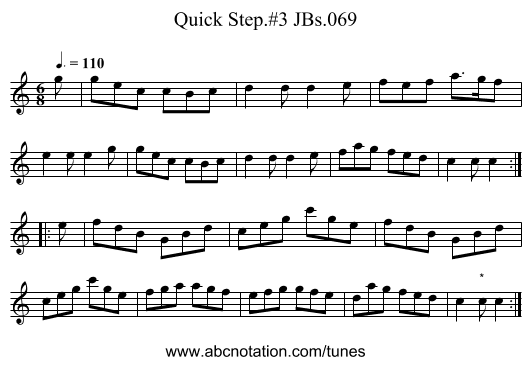 Quick Step.#3 JBs.069 - staff notation