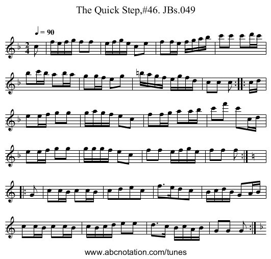 Quick Step,#46. JBs.049, The - staff notation