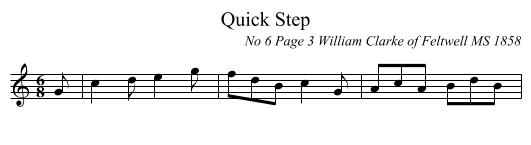 Quick Step - staff notation