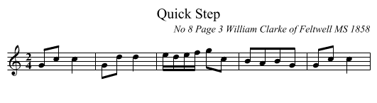 Quick Step - staff notation