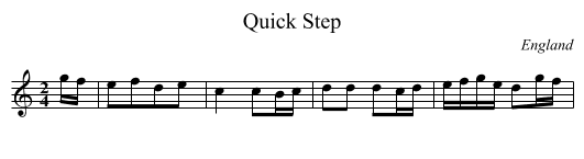 Quick Step - staff notation