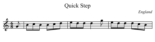 Quick Step - staff notation