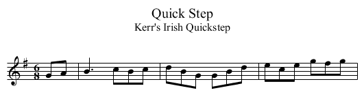 Quick Step - staff notation