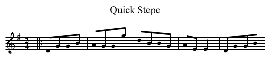 Quick Stepe - staff notation