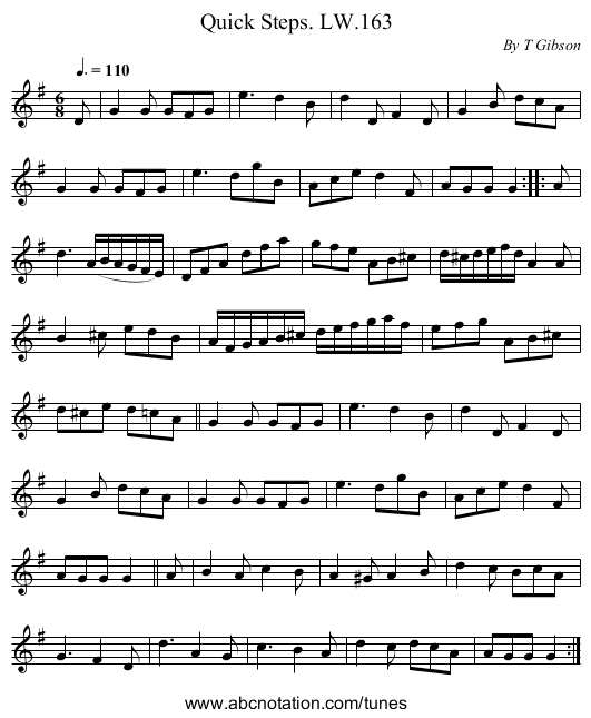 Quick Steps. LW.163 - staff notation