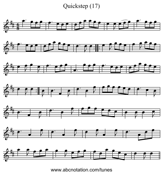 Quickstep (17) - staff notation