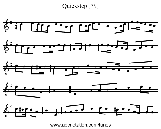 Quickstep [79] - staff notation