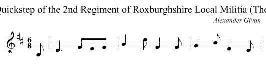 Quickstep of the 2nd Regiment of Roxburghshire Local Militia (The) - staff notation